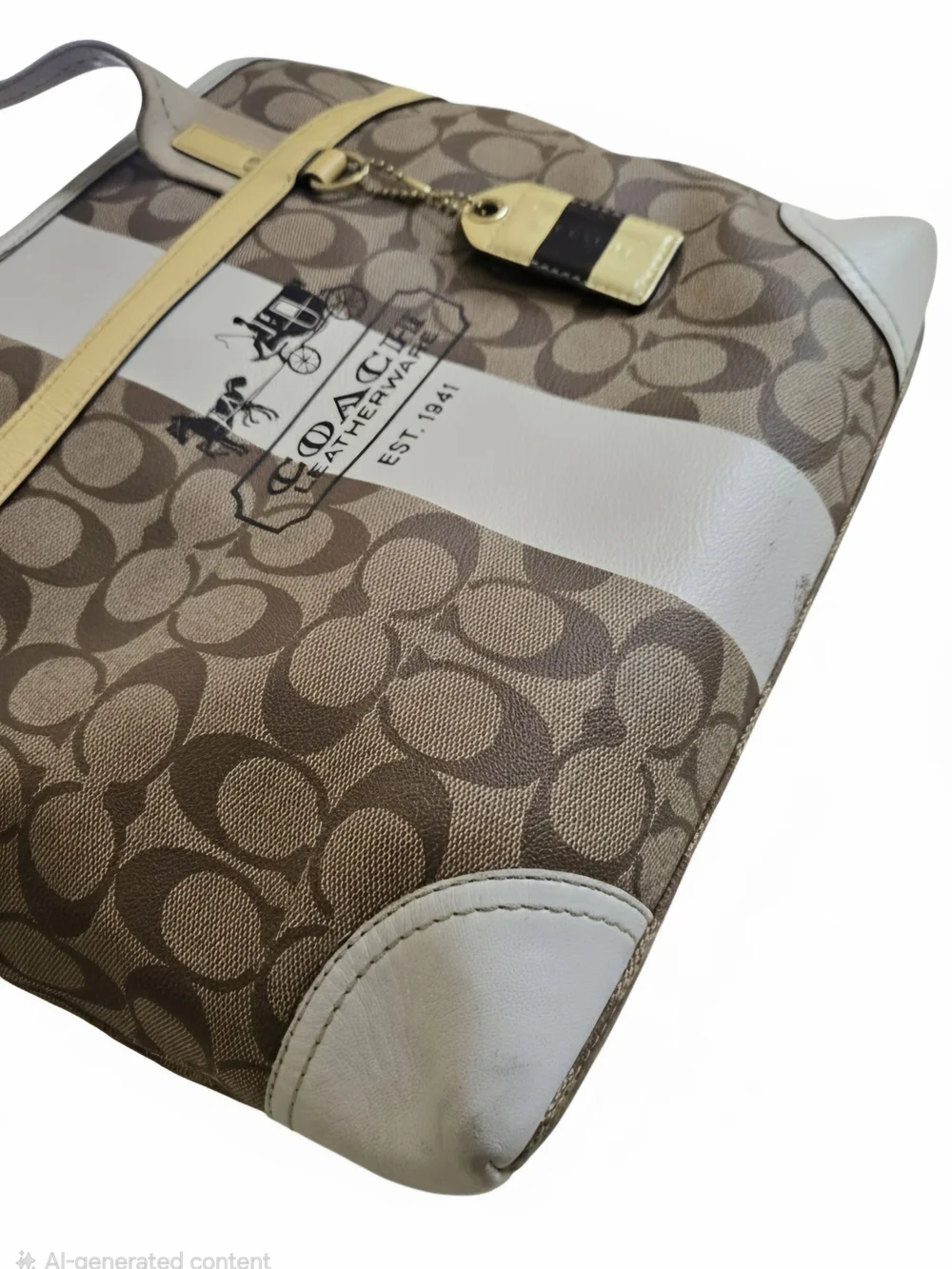 Coach Signature Heritage Stripe Tote Bag